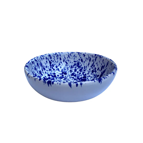 italian splatter deep plate, blue