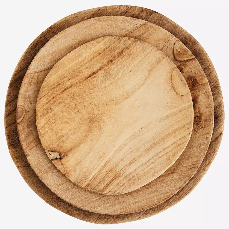 wooden plates, set of 3