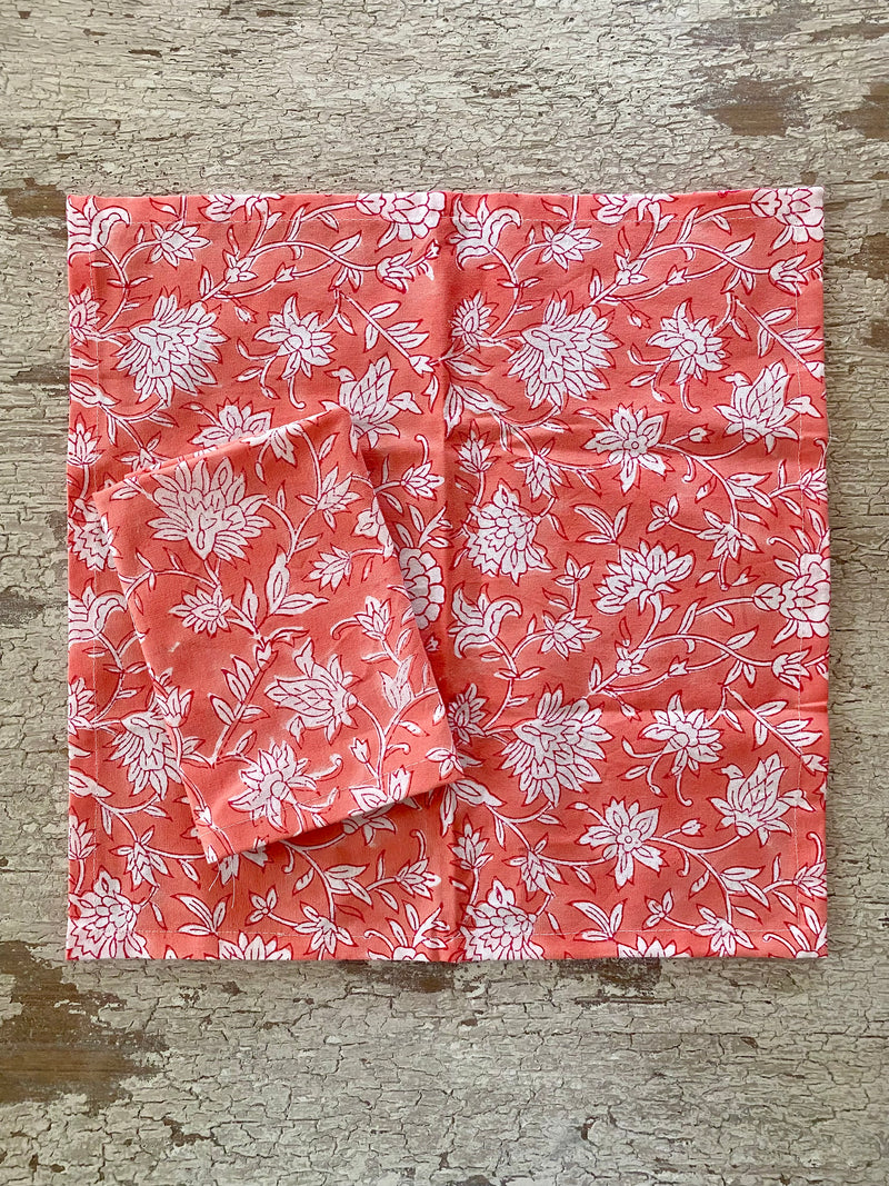 set of 6 assorted block print napkins