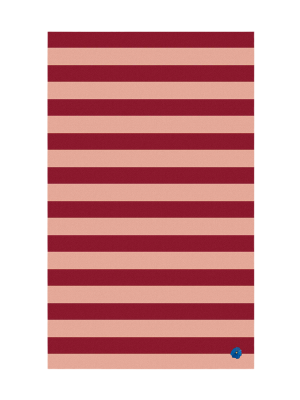 pink and red stripe table cloth