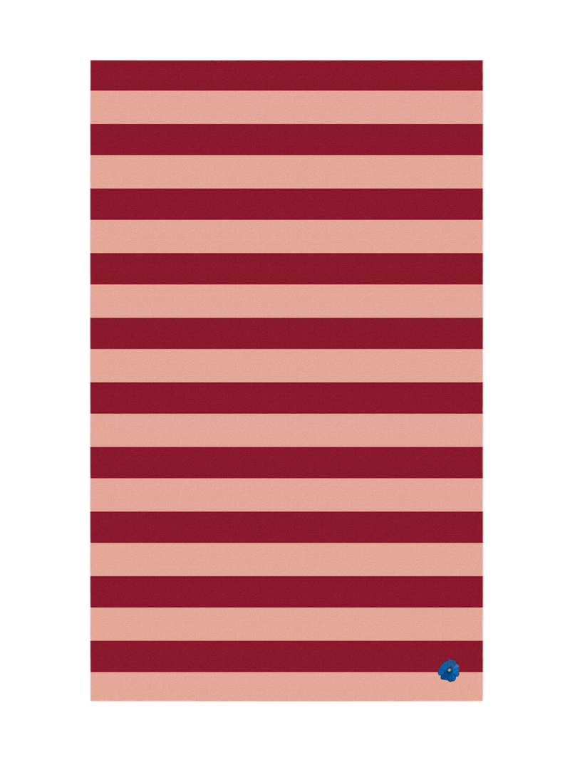 pink and red stripe table cloth