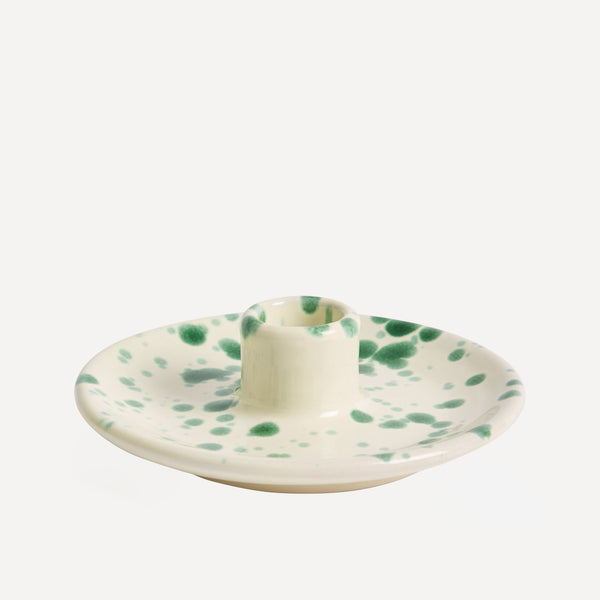 Italian ceramic splatterware candle holder