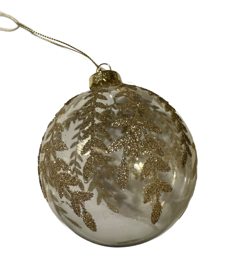 Clear bauble with gold glitter