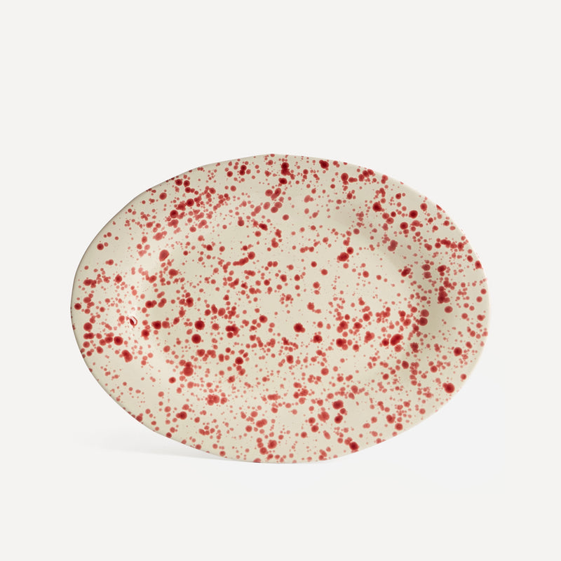 Italian ceramic splatterware serving platter
