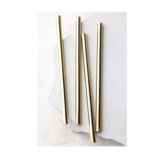 Gold metal straws, pack of 8