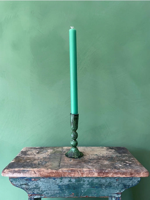 verdigris candle holders