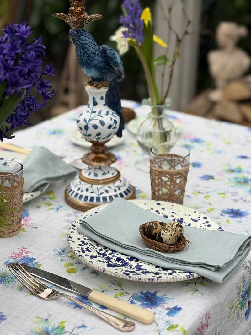 chinoiserie parrot candleholder, pair