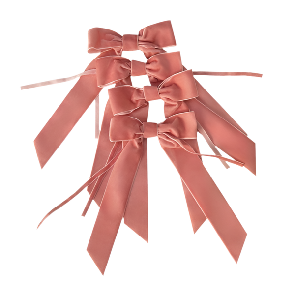 set of 4 velvet napkin bows, rose