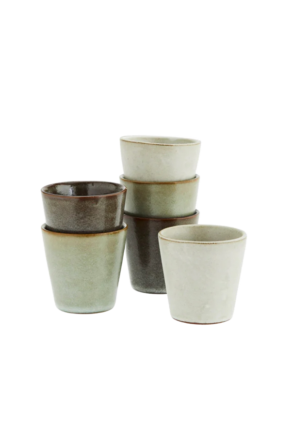 stoneware cups, set of 6