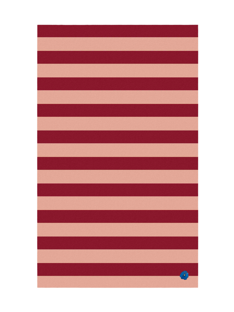 pink and red stripe table cloth