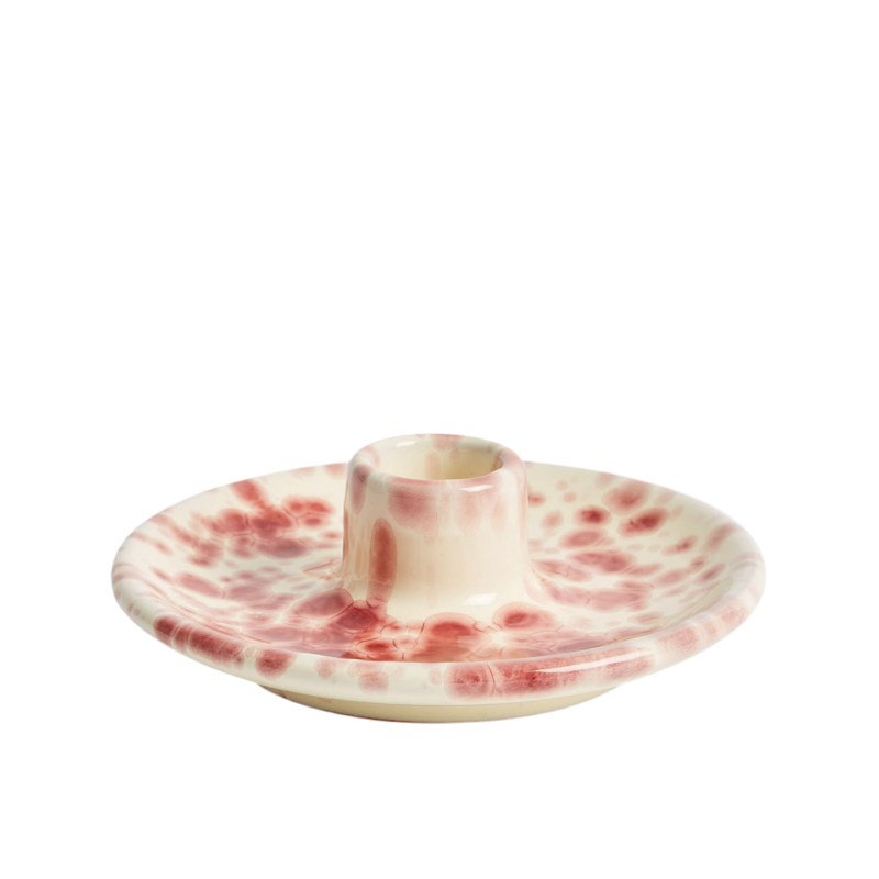 Italian ceramic splatterware candle holder