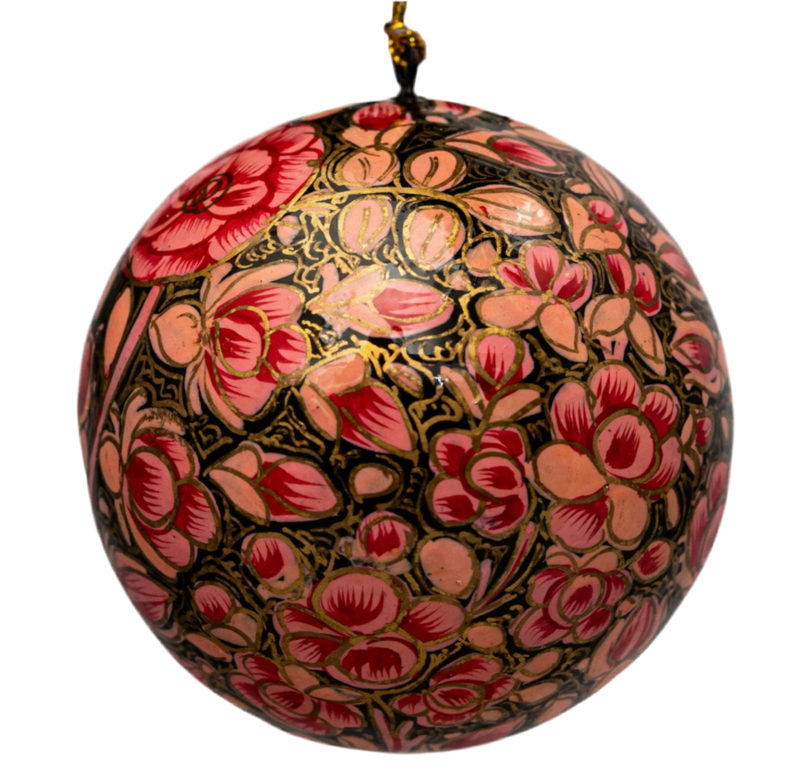 hand painted papier-mache bauble