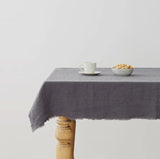 linen tablecloth with fringe