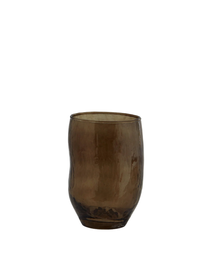 hammered brown drinking glass