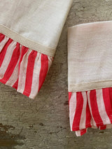 cherry red stripe napkins, set of 2