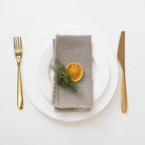 linen napkins with fringes, set of 2, natural