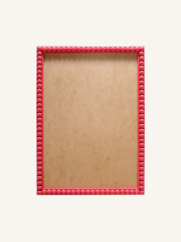 Raspberry lacquer bobbin frame, 6" x 8"