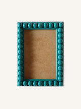 Teal lacquer bobbin frame, 6" x 8"