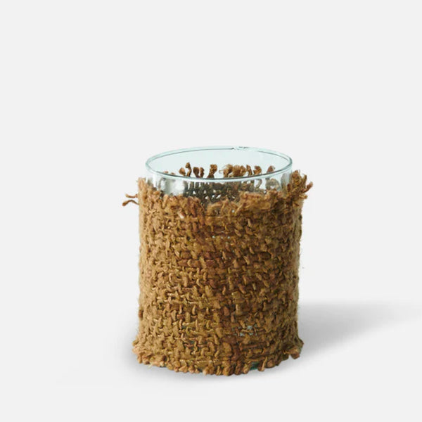 Abigail Ahern Malin candle holder with woven cotton case