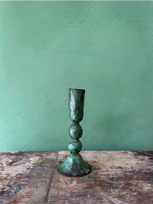 verdigris candle holders