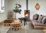 round bamboo pouffe