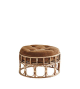 round bamboo pouffe