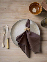 chocolate brown linen napkins, set of 2