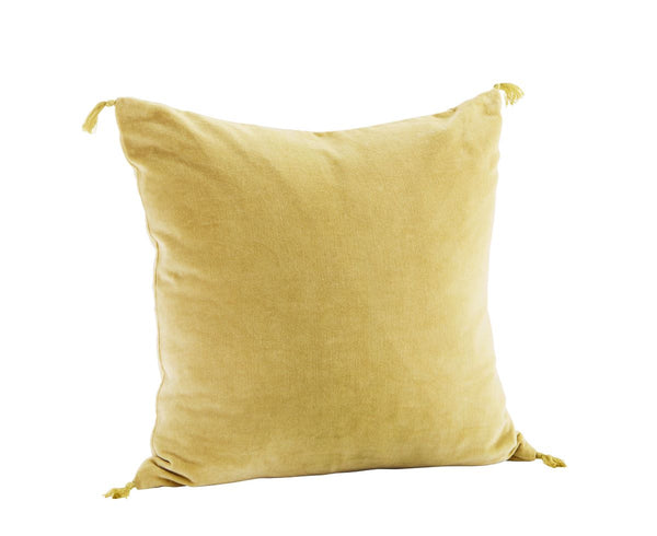 chartreuse velvet cushion