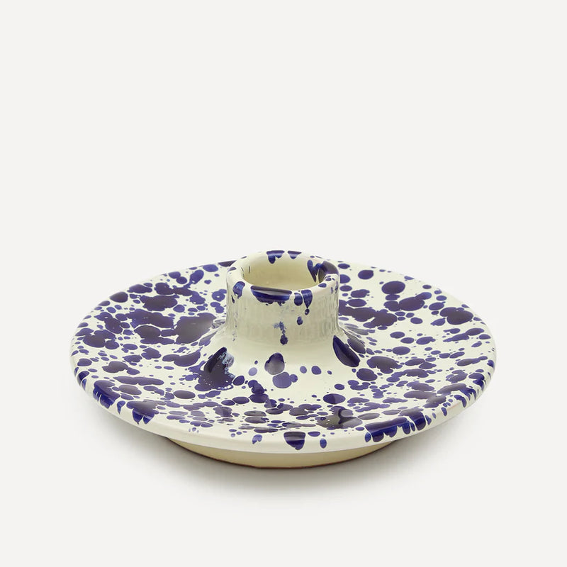 italian ceramic splatter candleholder