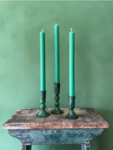 verdigris candle holders