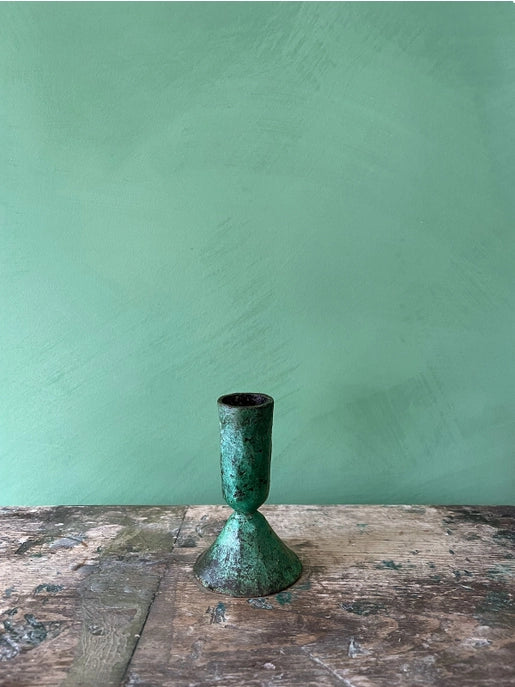 verdigris candle holders