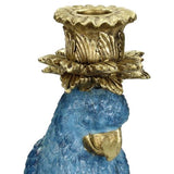 blue parrot candle holder