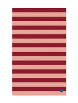 pink and red stripe table cloth