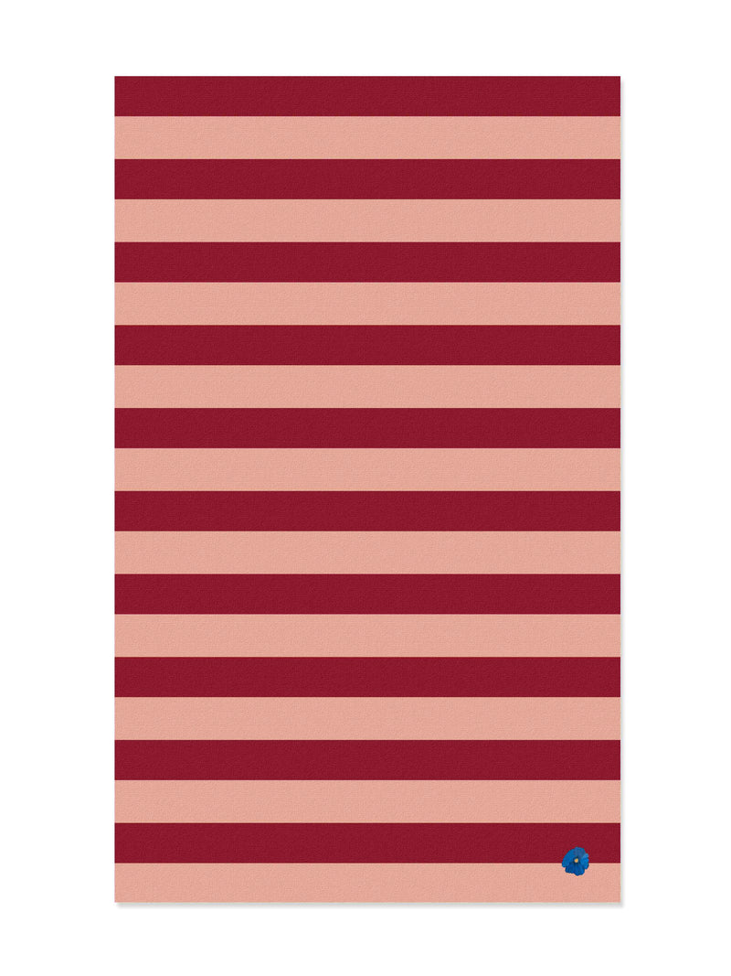 pink and red stripe table cloth