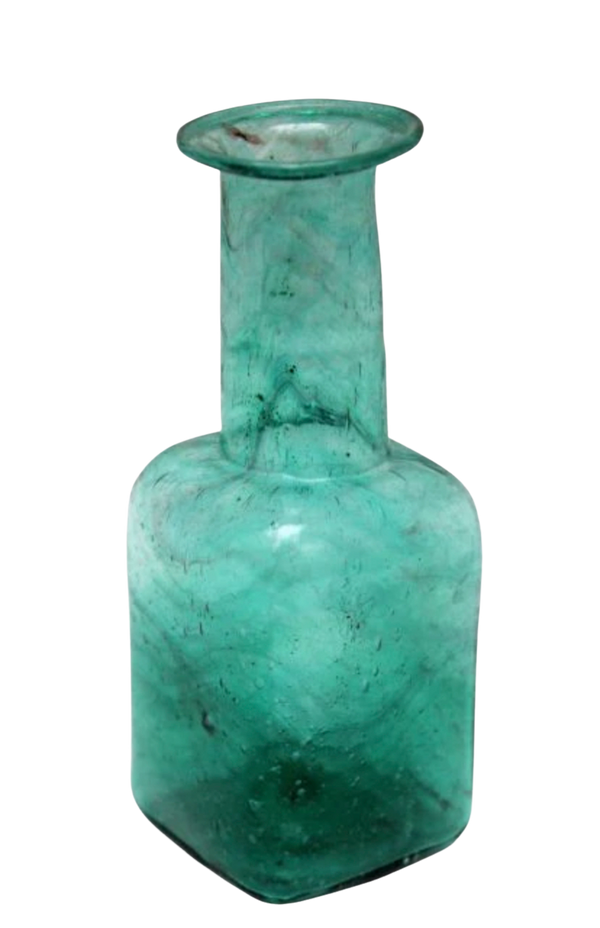 recycled glass bud vase, sea green