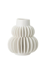 pleated white vase