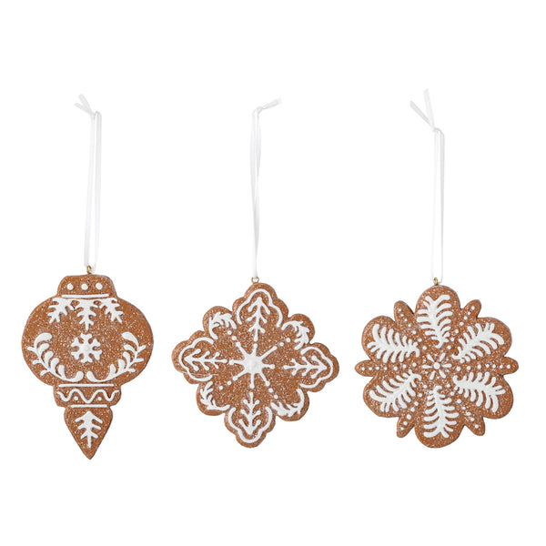 ginger bread cookie decorations, set of 3