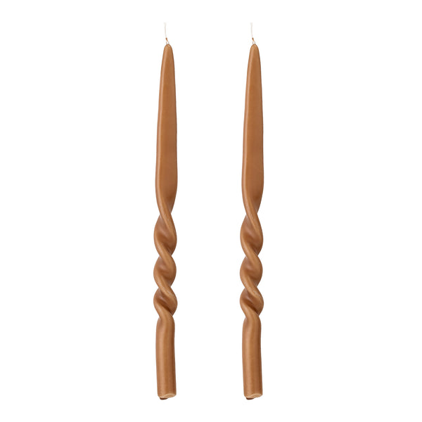brown twist candles, pack of 2