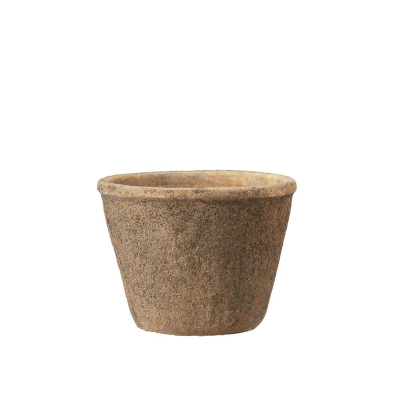 aged brown concrete pot