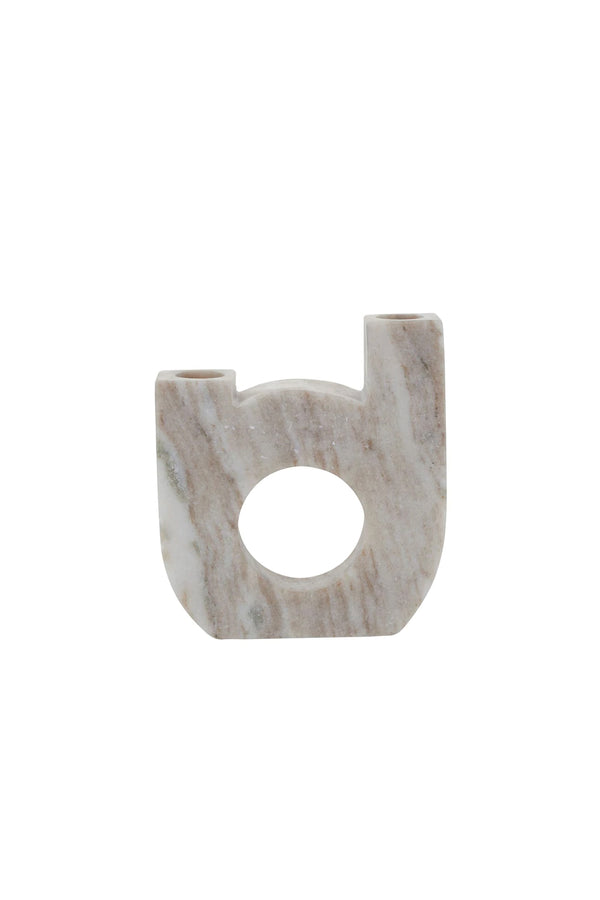 double arm marble candle holder