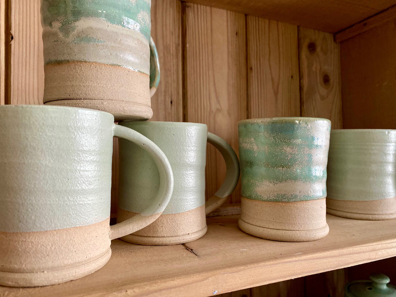 handmade mug with reactive glaze