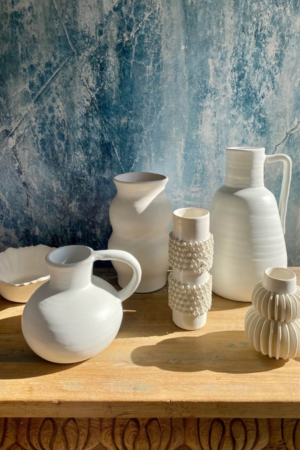 stoneware vase with handle, large