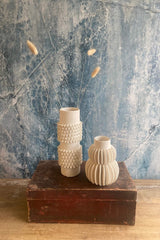 pleated white vase
