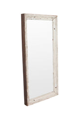large reclaimed wood mirror, off-white