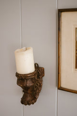 reclaimed wood wall-mounted candle holder