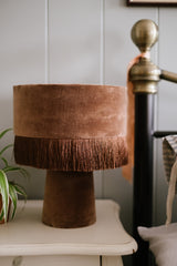 mocha velvet table lamp