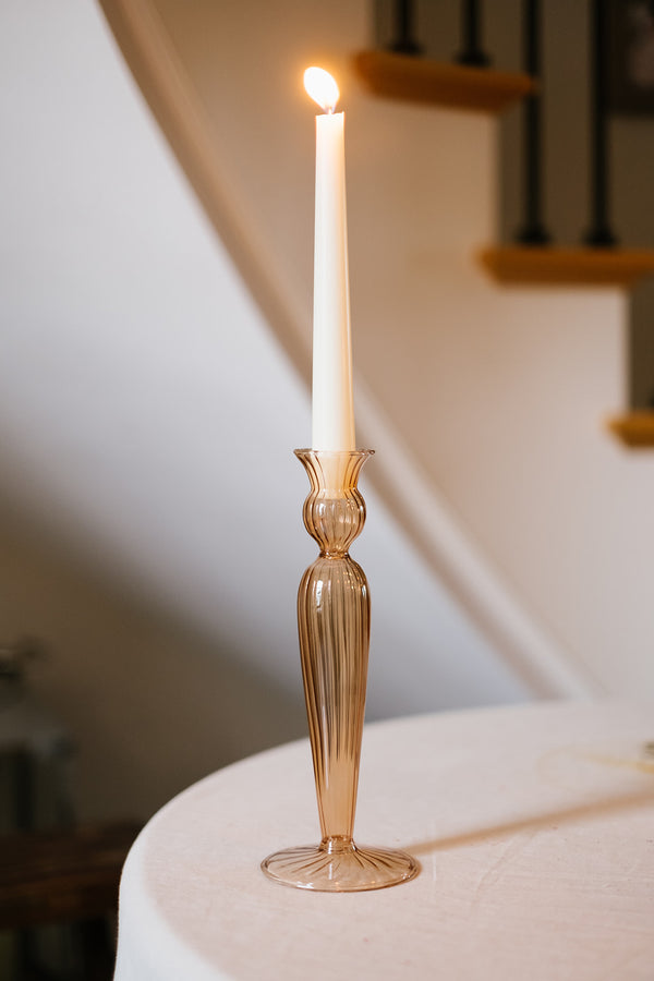 rust glass candle holder