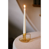 mid-century style glass candle holder with handle