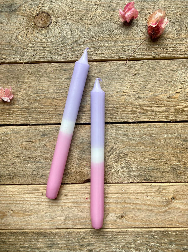 hand-turned dip dye candles