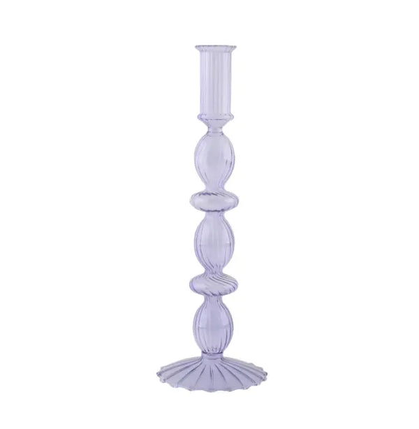 lilac glass candlestick
